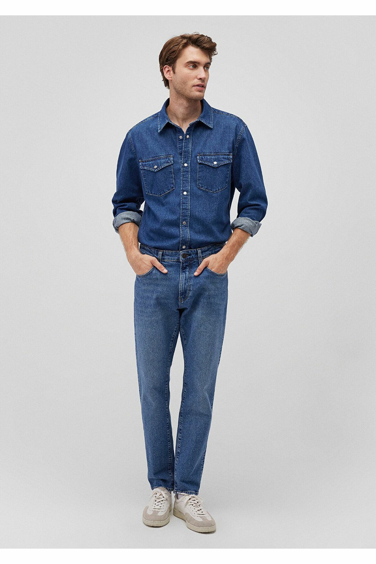 MAVİ ERKEK GÖMLEK TED Dark Brushed Denim 0210909-87935 MAVİ - L