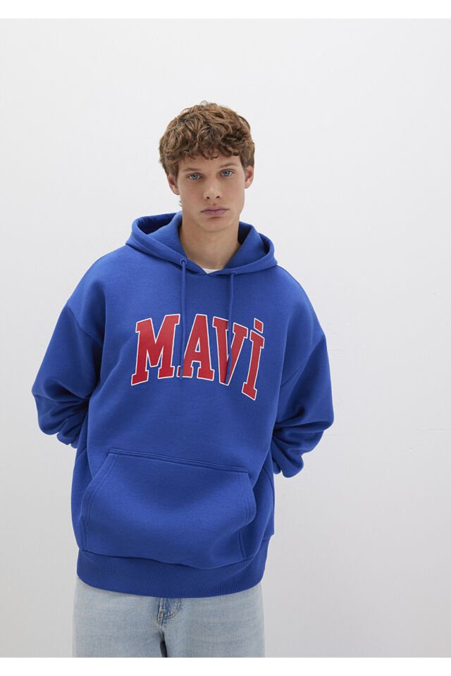 MAVİ ERKEK MAVİ BASKILI SWEATSHIRT Derin Deniz Mavi 067149-70907