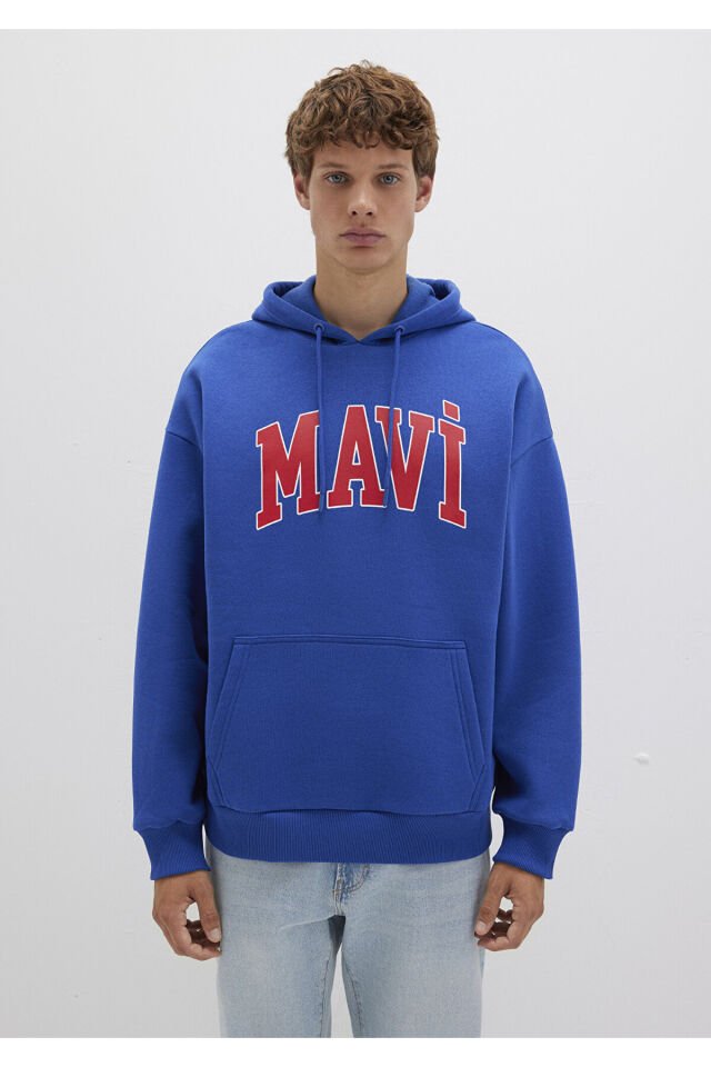 MAVİ ERKEK MAVİ BASKILI SWEATSHIRT Derin Deniz Mavi 067149-70907