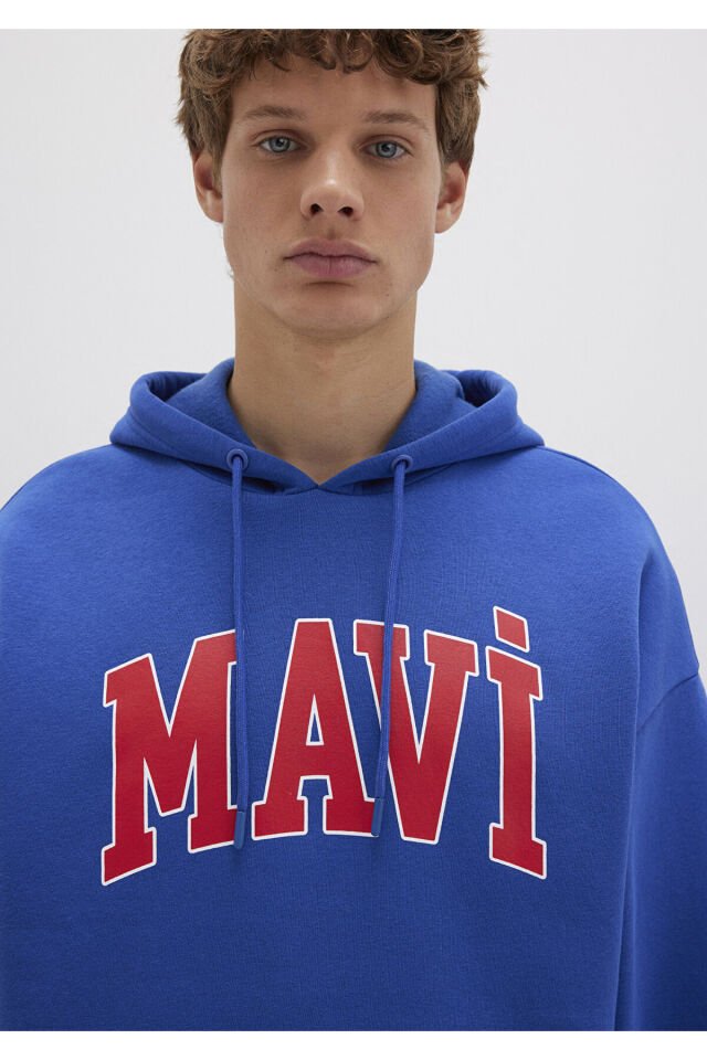 MAVİ ERKEK MAVİ BASKILI SWEATSHIRT Derin Deniz Mavi 067149-70907