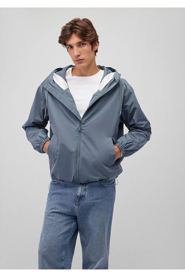MAVİ ERKEK KAPÜŞONLU CEKET Fırtına Gri 0110232-80889 GRİ - M