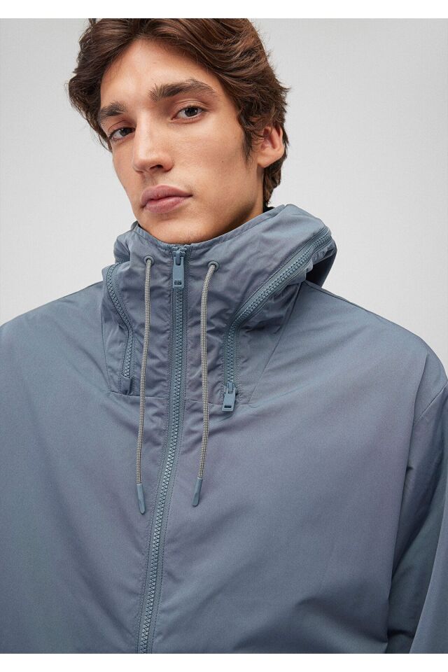 MAVİ ERKEK KAPÜŞONLU CEKET Fırtına Gri 0110232-80889 GRİ - M