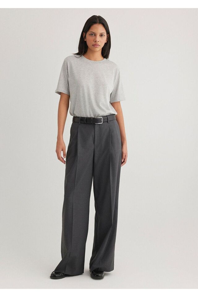 MAVİ KADIN DOKUMA PANTOLON Antrasit Pin Stripe 1010948-89329