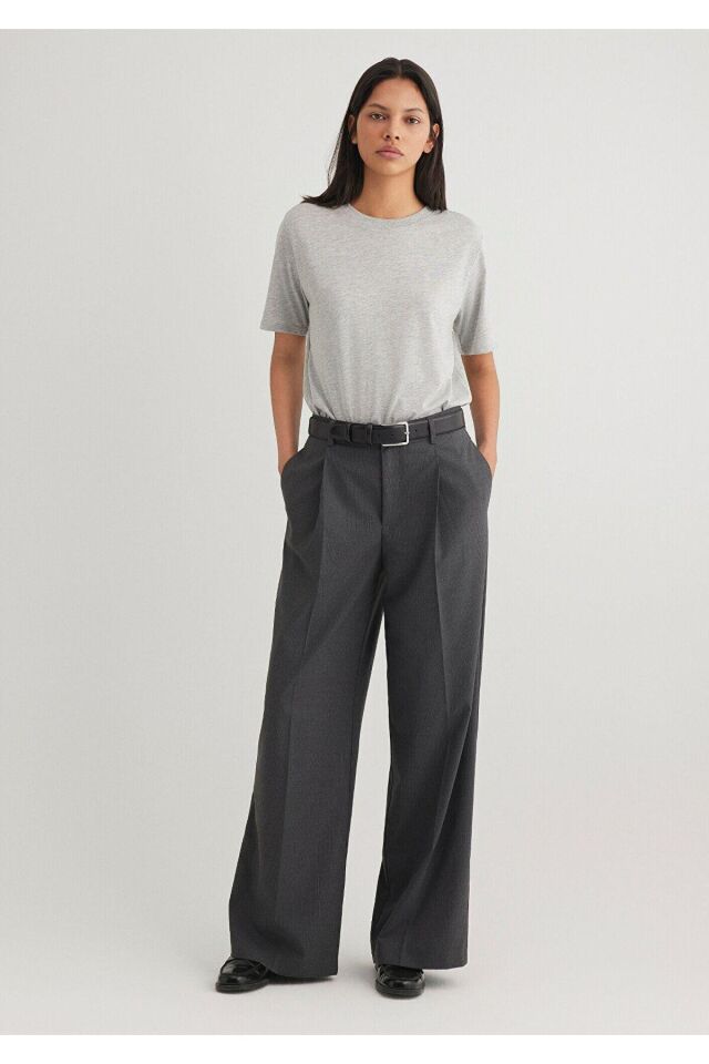 MAVİ KADIN DOKUMA PANTOLON Antrasit Pin Stripe 1010948-89329