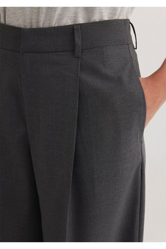 MAVİ KADIN DOKUMA PANTOLON Antrasit Pin Stripe 1010948-89329