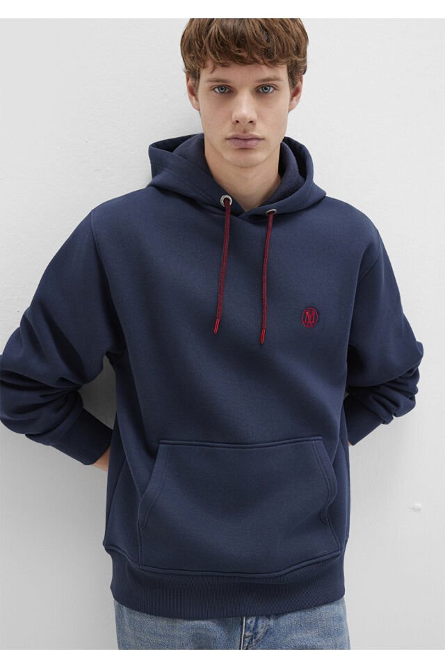 MAVİ ERKEK KAPÜŞONLU SWEATSHIRT Gece Lacivert