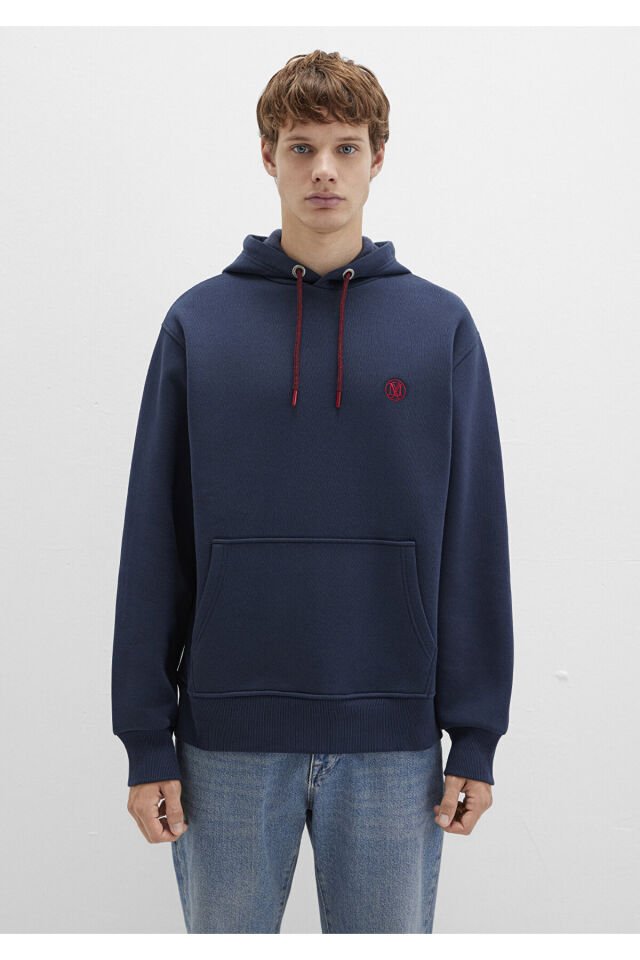 MAVİ ERKEK KAPÜŞONLU SWEATSHIRT Gece Lacivert