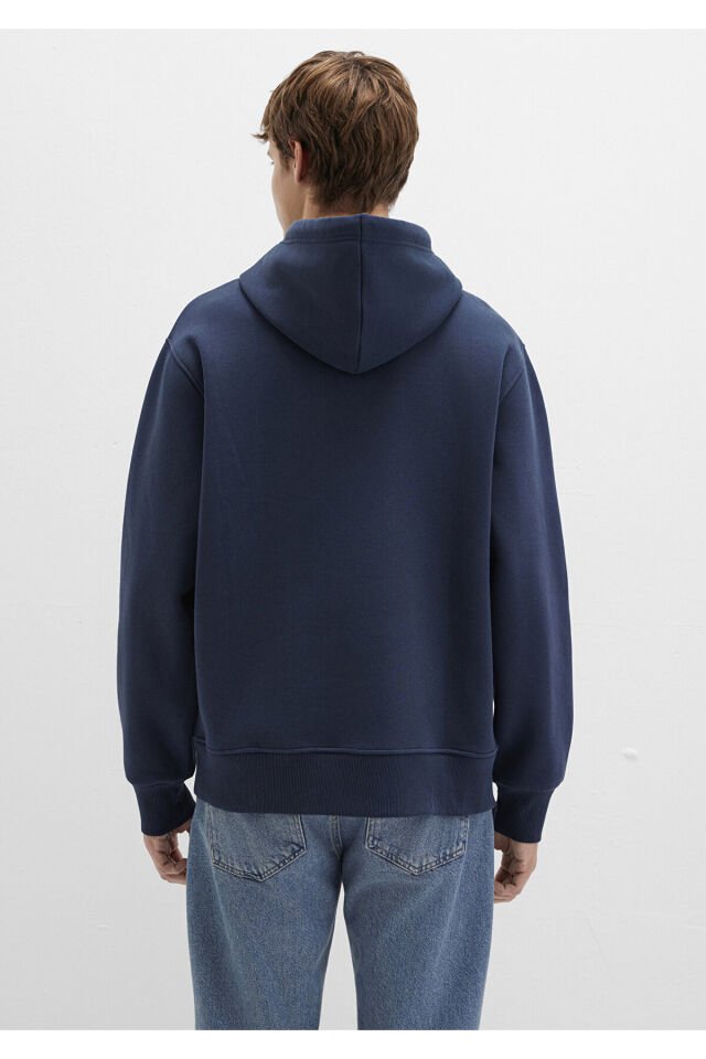 MAVİ ERKEK KAPÜŞONLU SWEATSHIRT Gece Lacivert