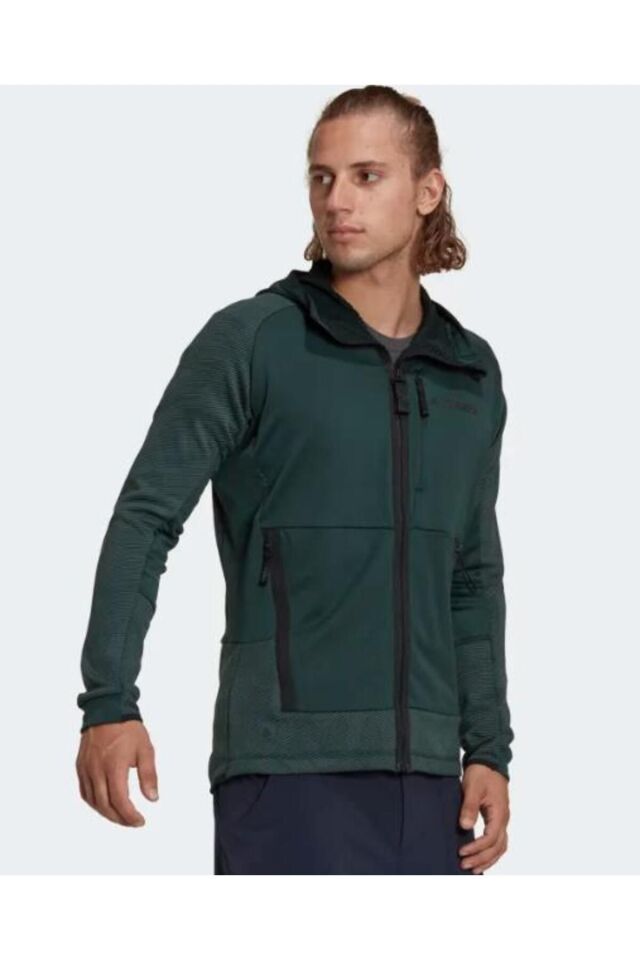 ADİDAS ERKEK KAPÜŞONLU FERMUARLI EŞOFMAN ÜST M TX Flooce HdJ HH9220 YEŞİL - XL