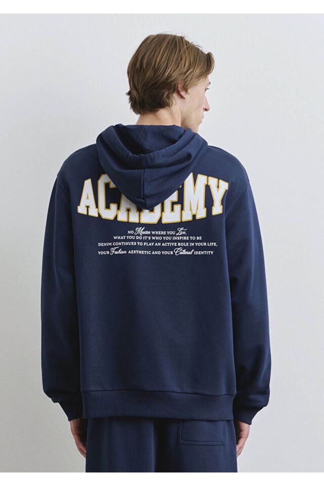 MAVİ ERKEK ACADEMY KAPÜŞONLU SWEATSHIRT Pageant Blu 0S10375-89353