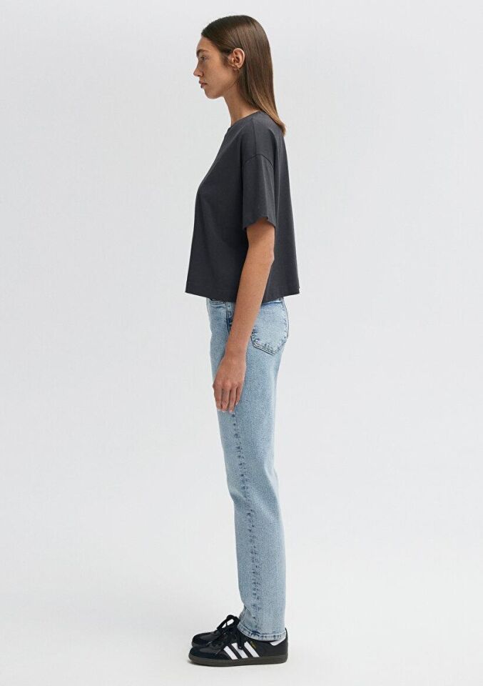 MAVİ KADIN BİSİKLET YAKA TİŞÖRT Kömür 1611651-70087