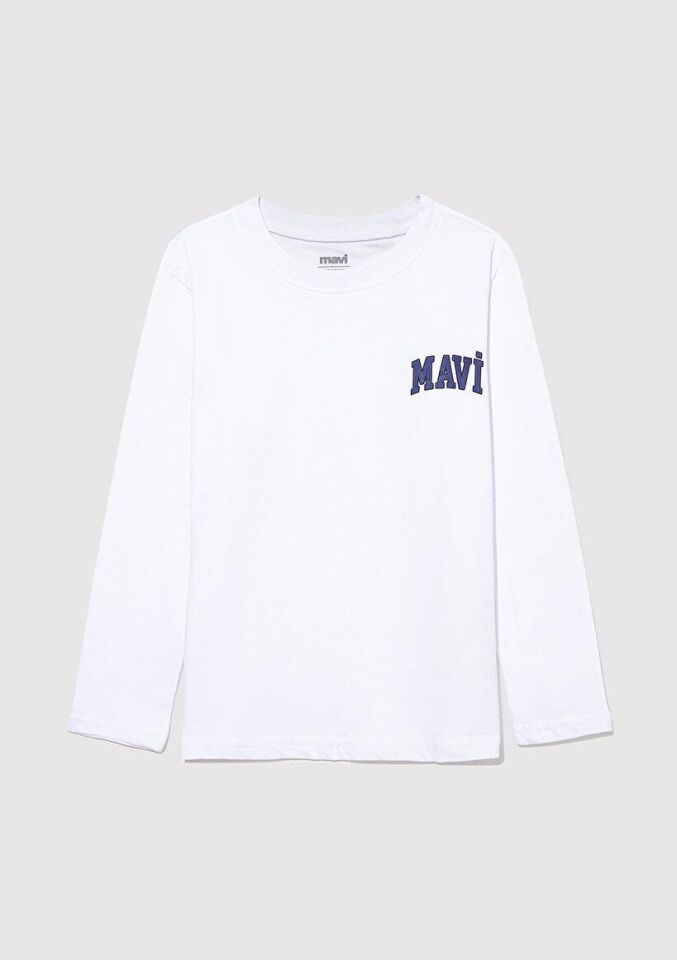 MAVİ ÇOCUK LOGO BASKILI UZUN KOL TİŞÖRT Beyaz 6610212-620
