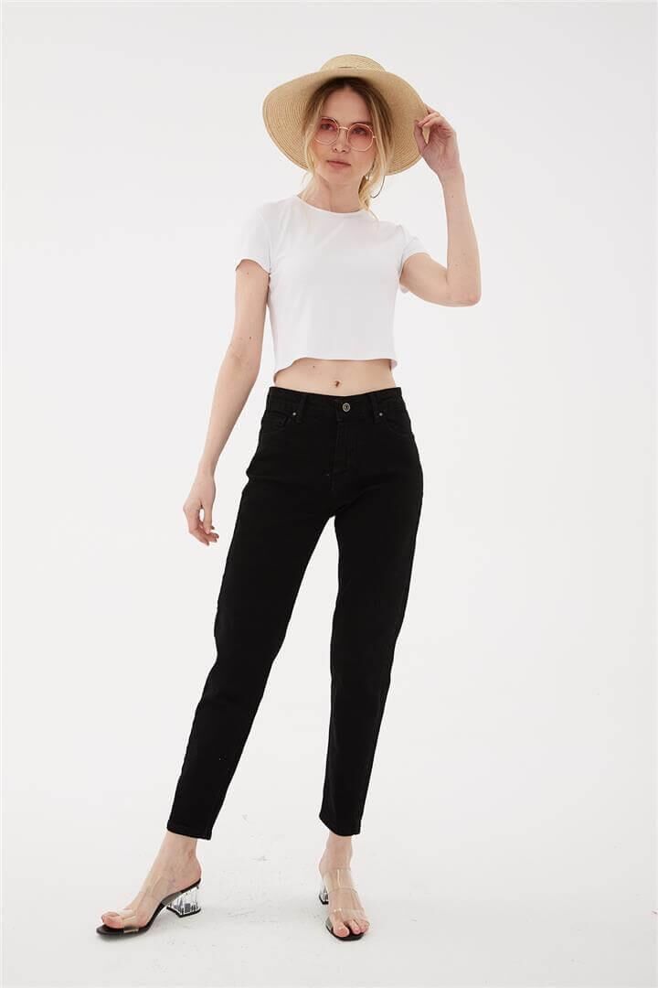 FASHION FRIENDS KADIN DENİM PANTOLON 24K0792K1 SİYAH - 34