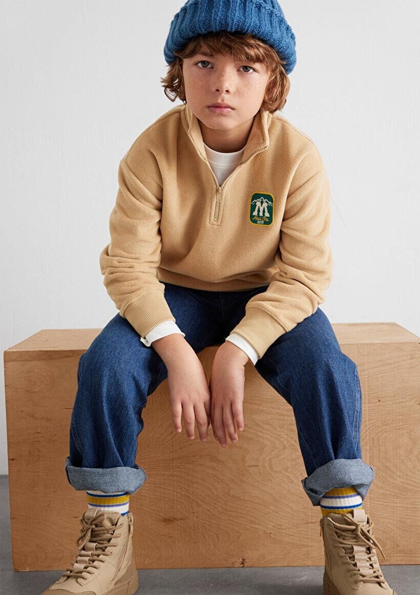 MAVİ ÇOCUK M ARMALI YARI FERMUARLI POLAR SWEATSHIRT 6S10153-83859