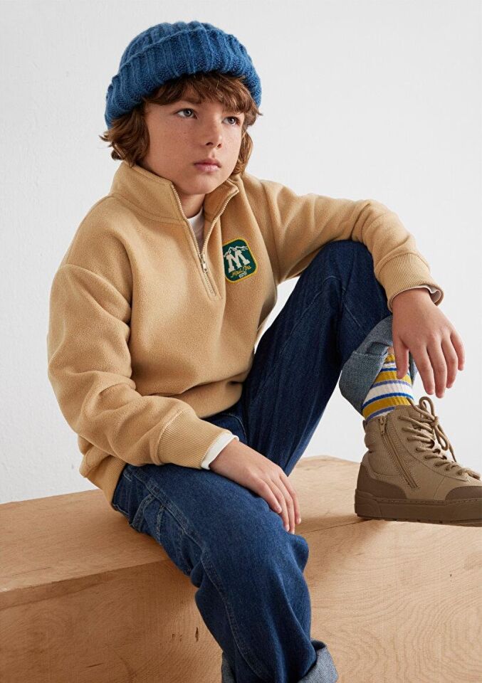 MAVİ ÇOCUK M ARMALI YARI FERMUARLI POLAR SWEATSHIRT 6S10153-83859