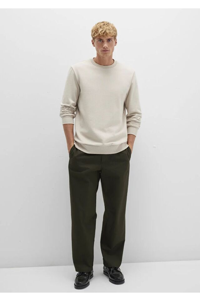 MAVİ ERKEK BİSİKLET YAKA SWEATSHIRT  Soluk Toz Beji 0S10457-35111