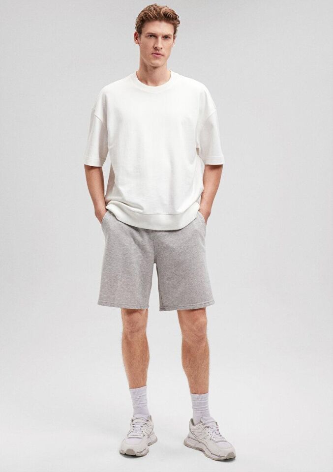 MAVİ ERKEK ÖRME ŞORT AÇIK GRİ MELANJ 066935-35010