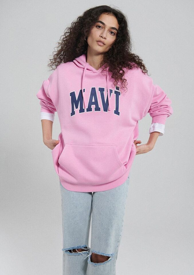 MAVİ KADIN MAVİ LOGO KAPÜŞONLU SWEATSHIRT Açık Leyl 1600361-71038