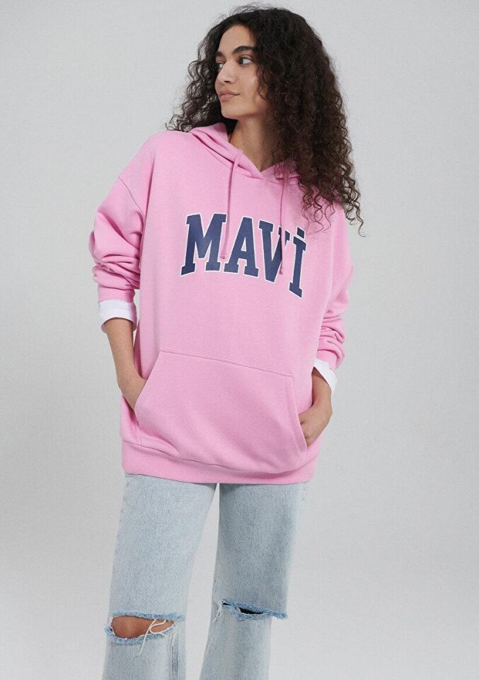 MAVİ KADIN MAVİ LOGO KAPÜŞONLU SWEATSHIRT Açık Leyl 1600361-71038