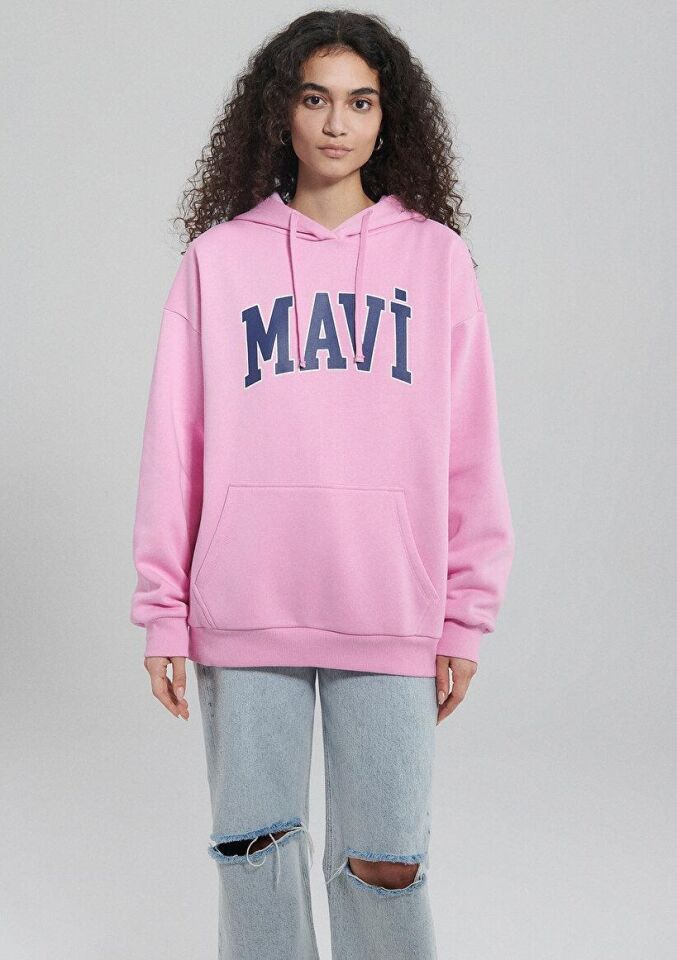 MAVİ KADIN MAVİ LOGO KAPÜŞONLU SWEATSHIRT Açık Leyl 1600361-71038