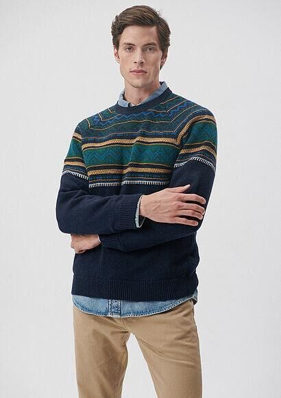 MAVİ ERKEK JAKARLI KAZAK Gece Lacivert 070656-70490