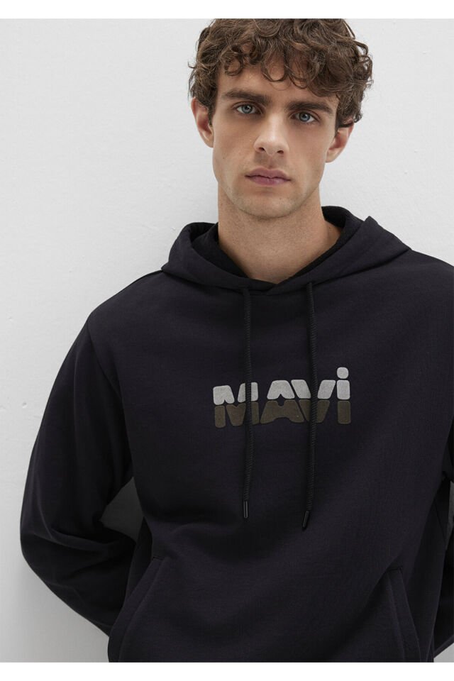 MAVİ ERKEK MAVİ KAPÜŞONLU SWEATSHIRT Siyah 0S10395-900