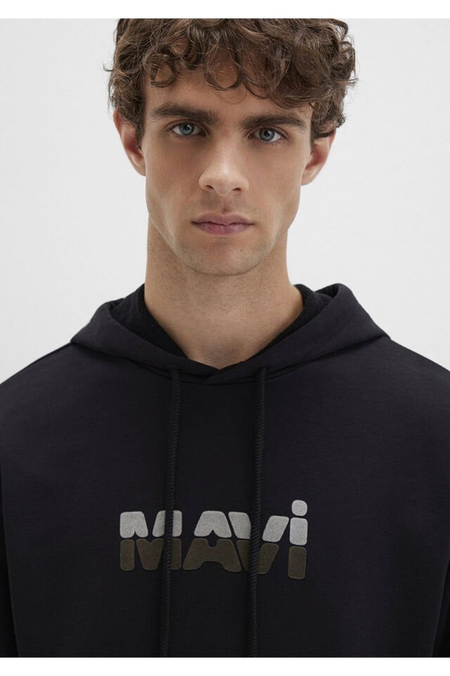 MAVİ ERKEK MAVİ KAPÜŞONLU SWEATSHIRT Siyah 0S10395-900