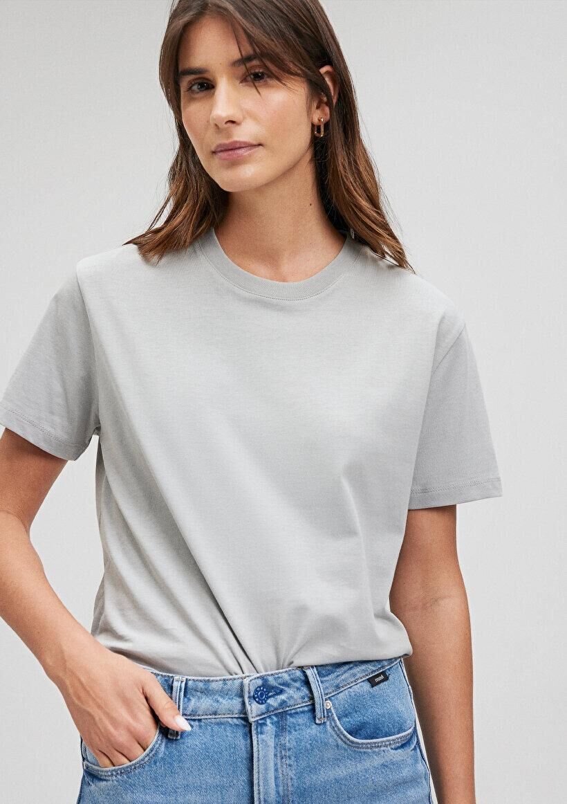 MAVİ KADIN BASIC SHORT SLEEVE TEE Açık Gri 1600965-70075