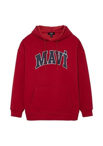 MAVİ ERKEK MAVİ BASKILI SWEATSHIRT Koyu Acı Kırmızı 067149-70464