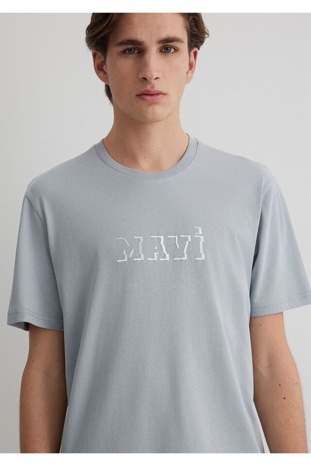 MAVİ ERKEK MAVİ BASKILI TİŞÖRT Mineral Gri 0612686-70093