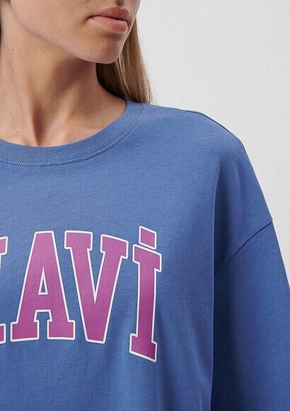 MAVİ KADIN MAVİ BASKILI TİŞÖRT Bleached Denim 1600843-70662