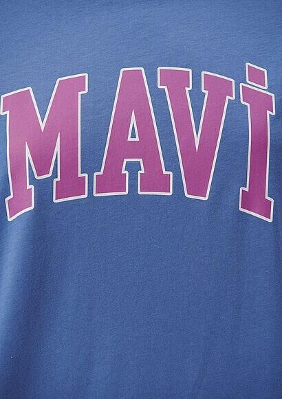 MAVİ KADIN MAVİ BASKILI TİŞÖRT Bleached Denim 1600843-70662