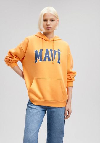 MAVİ KADIN MAVİ LOGO KAPÜŞONLU SWEATSHIRT Mock Oran 1600361-71407