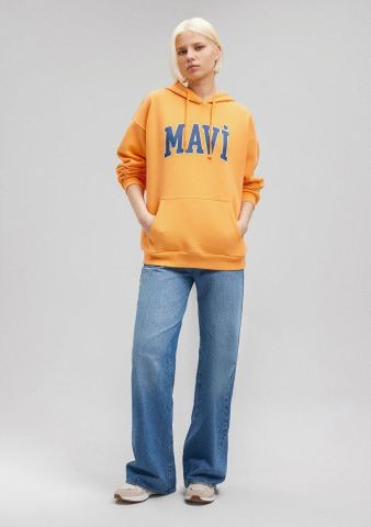 MAVİ KADIN MAVİ LOGO KAPÜŞONLU SWEATSHIRT Mock Oran 1600361-71407