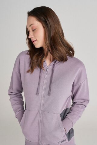 HUMMEL KADIN FERMUARLI EŞOFMAN ÜST RAISE ZIP HOODIE 921537 MOR - M