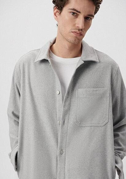 MAVİ ERKEK UZUN KOL GÖMLEK Açık Gri Melanj 0210794-80196