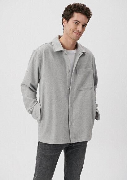 MAVİ ERKEK UZUN KOL GÖMLEK Açık Gri Melanj 0210794-80196