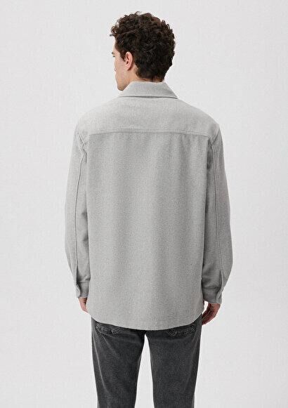 MAVİ ERKEK UZUN KOL GÖMLEK Açık Gri Melanj 0210794-80196