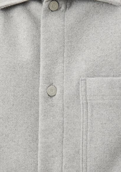 MAVİ ERKEK UZUN KOL GÖMLEK Açık Gri Melanj 0210794-80196