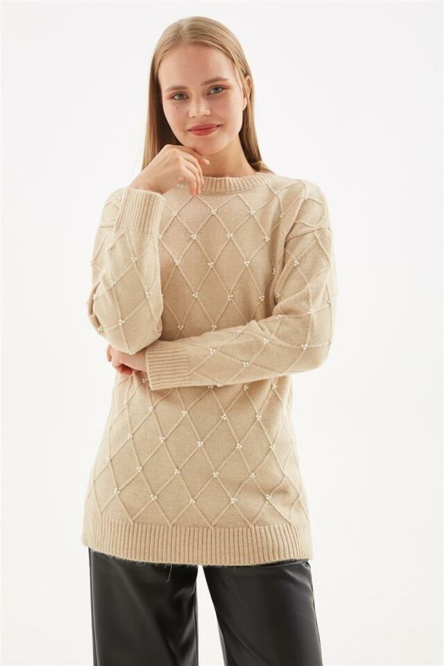 FASHION FRIENDS KADIN İNCİLİ TUNİK 24K0348K1