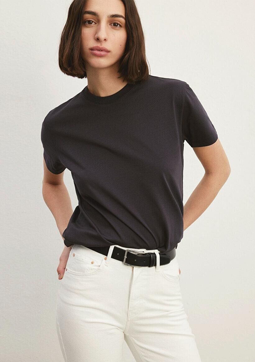 MAVİ KADIN BASIC SHORT SLEEVE TEE Kömür 1600965-70087