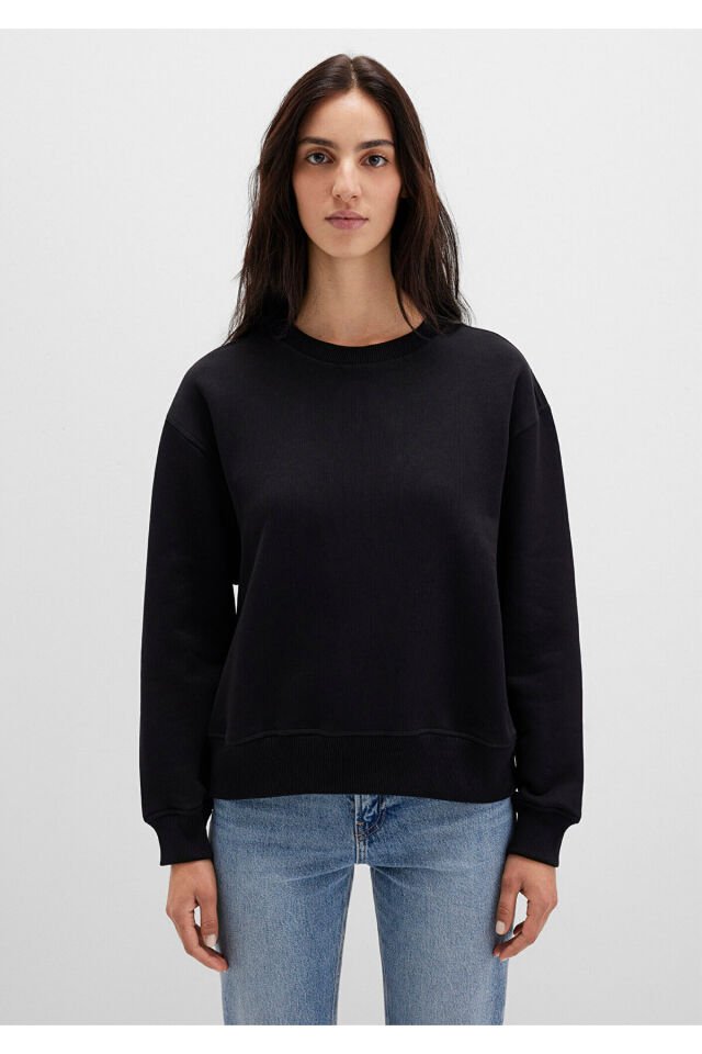 MAVİ KADIN BİSİKLET YAKA SWEATSHIRT Siyah 1S10390-900