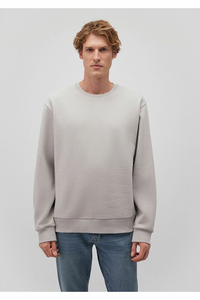 MAVİ ERKEK BİSİKLET YAKA SWEATSHIRT  Açık Gri 0S10276-81582