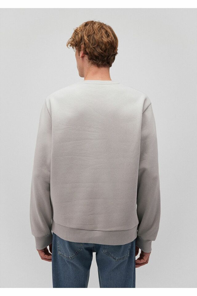 MAVİ ERKEK BİSİKLET YAKA SWEATSHIRT  Açık Gri 0S10276-81582