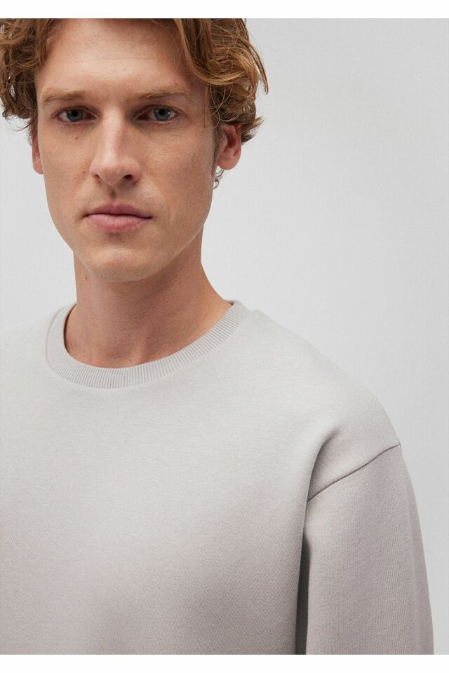 MAVİ ERKEK BİSİKLET YAKA SWEATSHIRT  Açık Gri 0S10276-81582