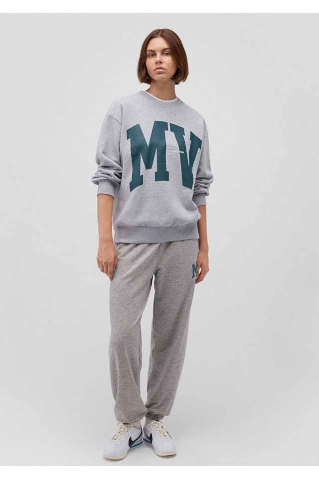 MAVİ KADIN BISIKLET YAKA LOGO SWEATSHIRT  Açık Gri 1S10147-80196
