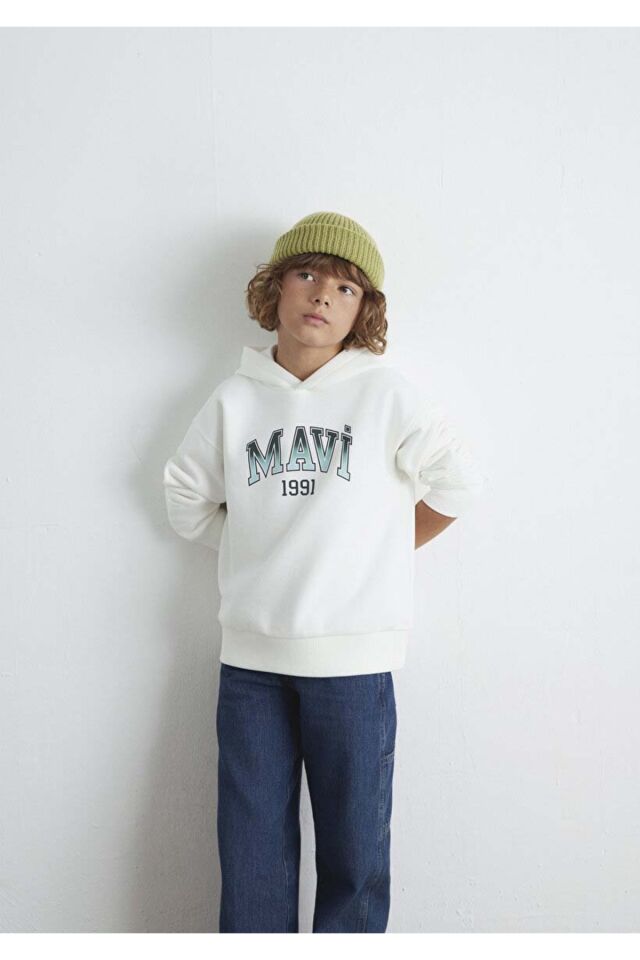 MAVİ ÇOCUK MAVI 1991 BASKILI KAPŞONLU SWEATSHIRT Kı 6S10167-70057