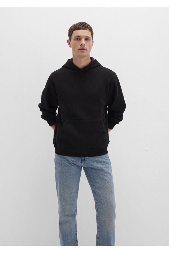 MAVİ ERKEK KAPÜŞONLU SWEATSHIRT Siyah 0S10275-900