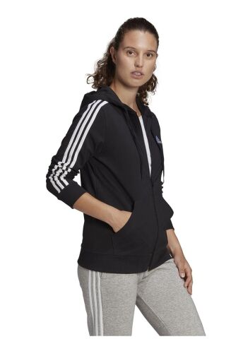 ADİDAS KADIN ESSENTİALS KAPÜŞONLU EŞOFMAN ÜST W 3S SJ FZ HD GL0798 SİYAH - XL