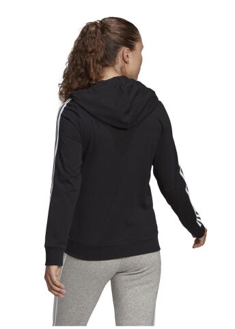 ADİDAS KADIN ESSENTİALS KAPÜŞONLU EŞOFMAN ÜST W 3S SJ FZ HD GL0798 SİYAH - XL